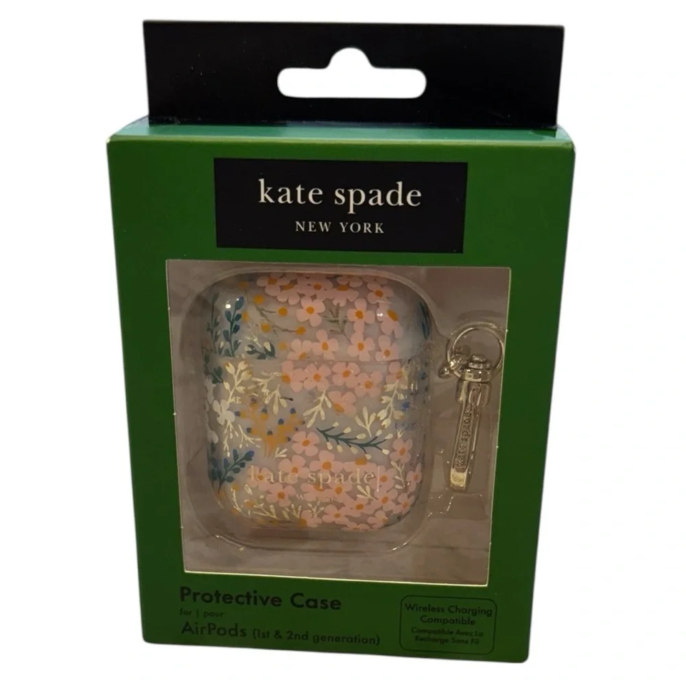 Kate Spade Floral AirPods Case Clear Protective Cover Gen 1 & 2 NIB